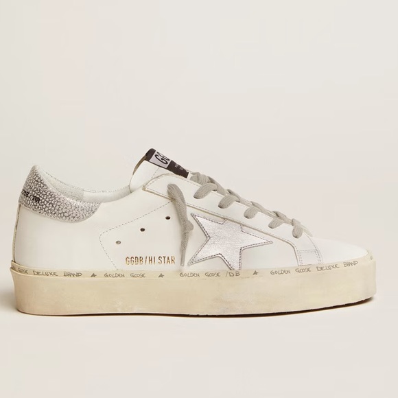 Golden goose  Hi Star with star and metallic silver heel IT 38 - Picture 1 of 6